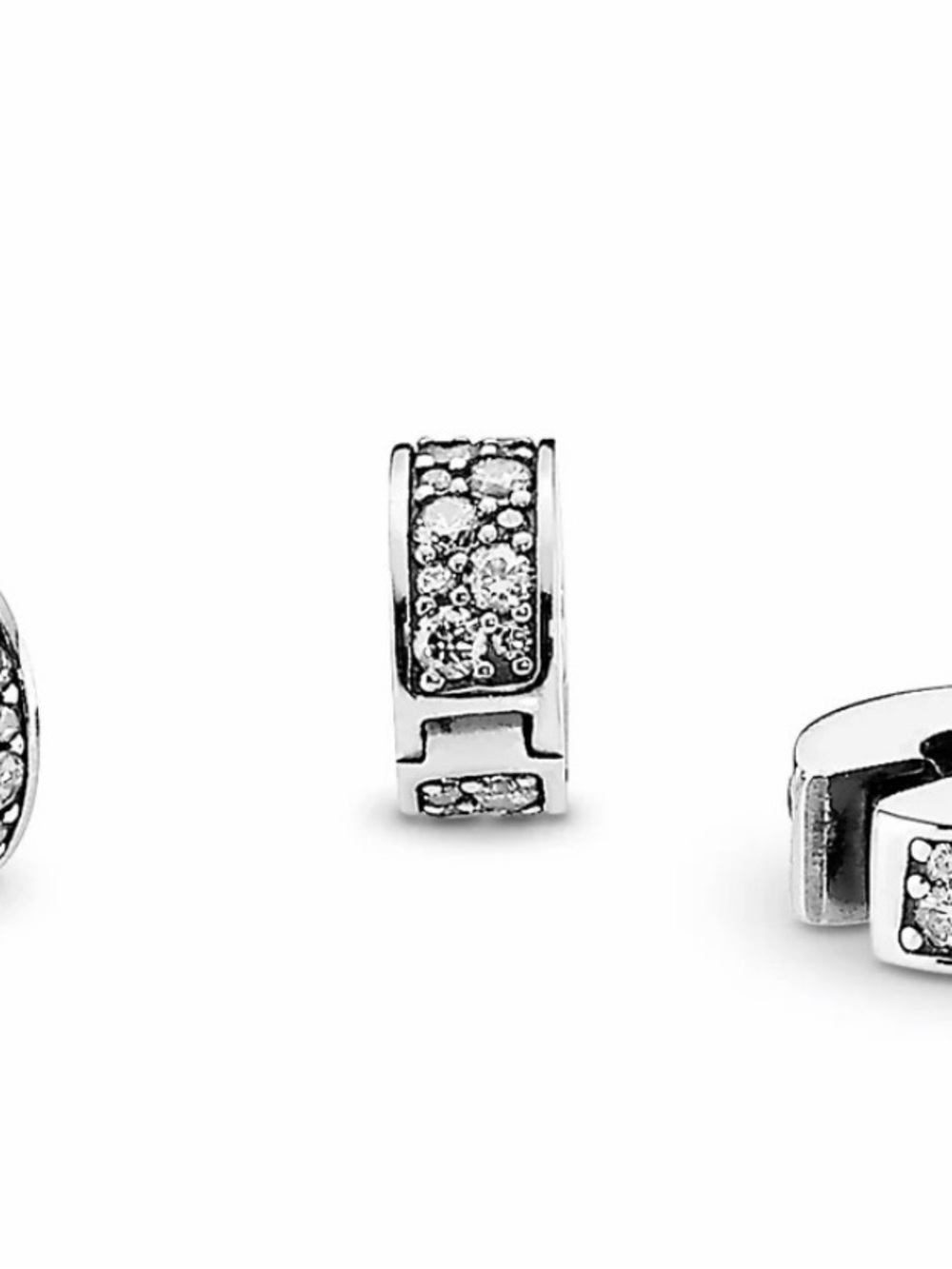 Pandora Silver Crystal Pavé Huggie Earrings